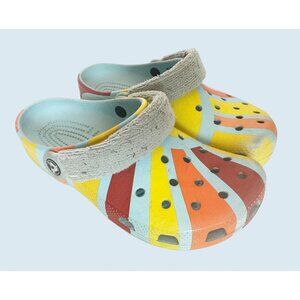 CROCS Kids Youth Zen Garden Adjustable Terry Cloth Clogs Sz J 3